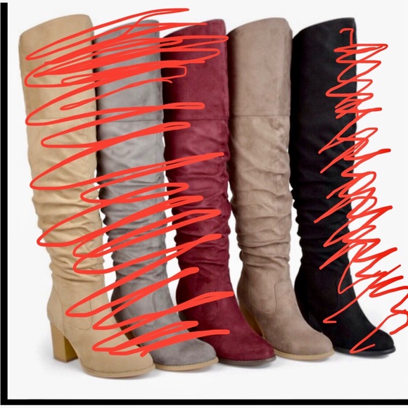 Journee Collection Over The Knee Heeled Boots Wide Calf Vegan Leather Size 10WC - Picture 4 of 16